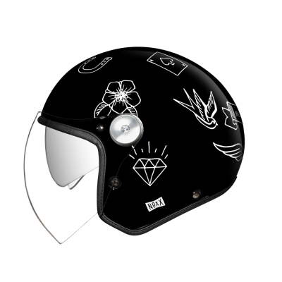 NEXX X.G30 TATTOO BLACK WHITE HELMET