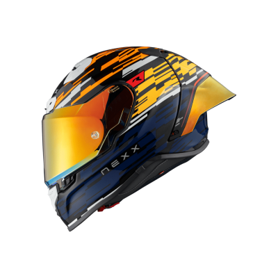 NEXX X.R3R GLITCH RACER ORANGE BLUE HELMET