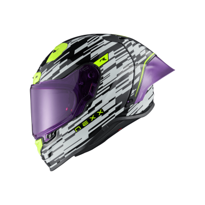NEXX X.R3R GLITCH RACER WHITE NEON HELMET