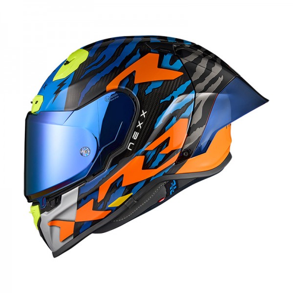 NEXX X.R3R ZIGER ORANGE BLUE HELMET