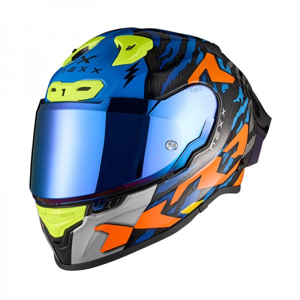 NEXX X.R3R ZIGER ORANGE BLUE HELMET