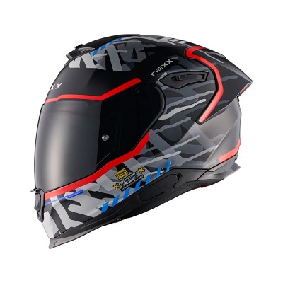 NEXX Y.100R URBANGRAM BLACK RED MATT HELMET