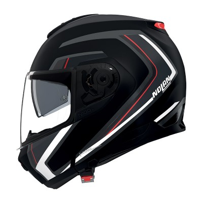 NOLAN N100.6 RADIANTE SILVER RED MATT HELMET