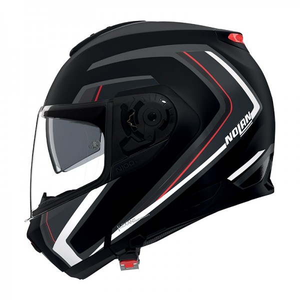 NOLAN N100.6 RADIANTE SILVER RED MATT HELMET