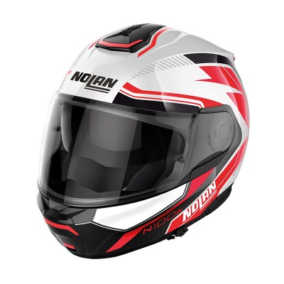 NOLAN N100.6 SURVEYOR N-COM WHITE RED MODULAR HELMET