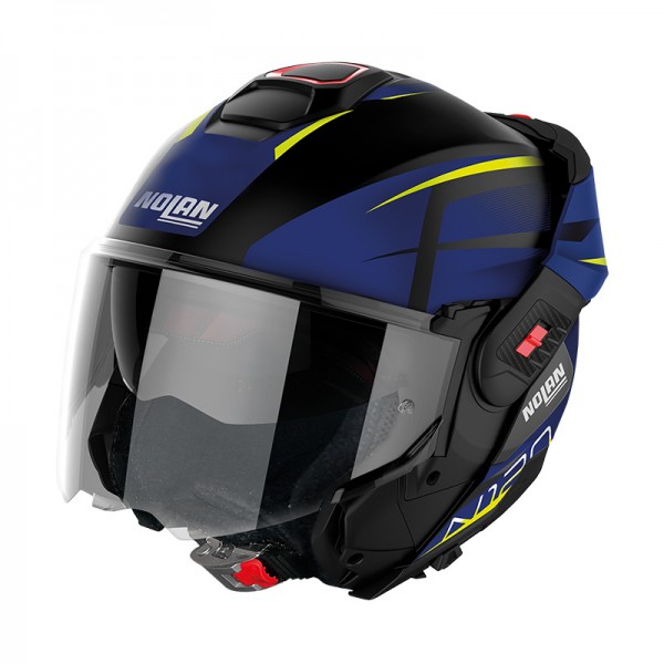 NOLAN N120.1 NIGHTLIFE N-COM BLUE YELLOW HELMET