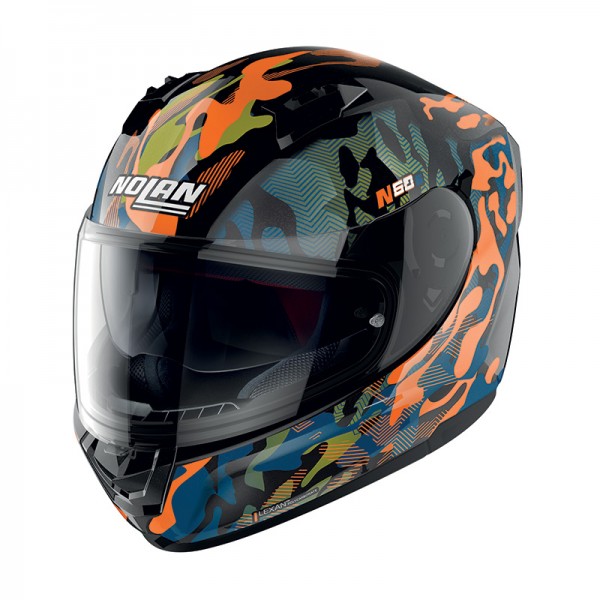 Nolan N60.6 Foxtrot N-Com Orange Blue Black Helmet