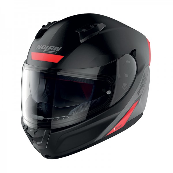 Nolan N60.6 Staple N-Com Red Matt Black Helmet