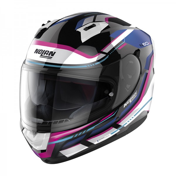Nolan N60.6 Lancer White Blue Rose Helmet