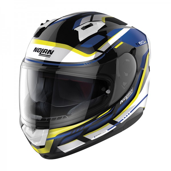 Nolan N60.6 Lancer White Yellow Blue Helmet