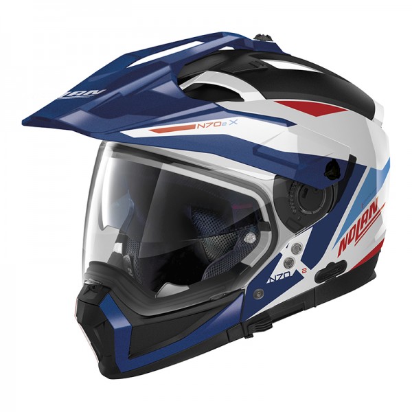 NOLAN N70.2X STUNNER N-COM BLUE WHITE HELMET