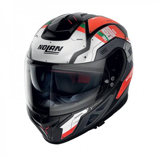 Nolan N80-8 Starscream N-com Red White Matt Helmet