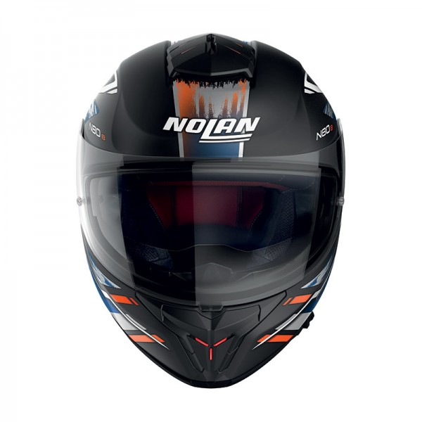 Nolan N80-8 Thunderbolt N-com Orange Blue Helmet