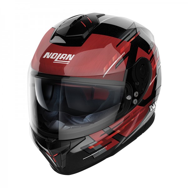 Nolan N80.8 Meteor N-Com Red Helmet