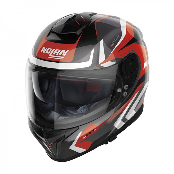 Nolan N80.8 Rumble N-Com Red Helmet