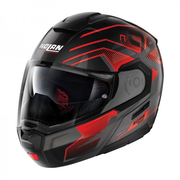 NOLAN N90.3 COMEBACK N-COM BLACK RED HELMET