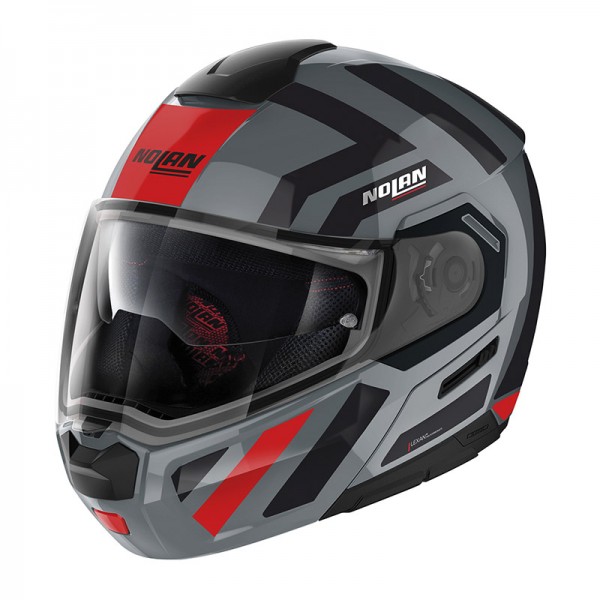 NOLAN N90.3 LANEWAY N-COM GREY RED HELMET
