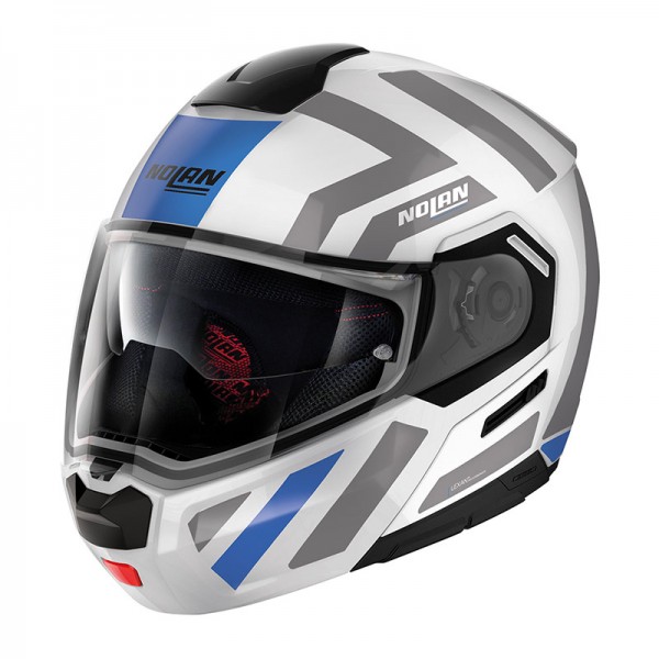 NOLAN N90.3 LANEWAY N-COM WHITE MATT BLUE HELMET