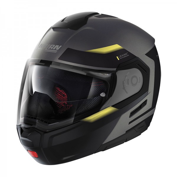 NOLAN N90.3 REFLECTOR N-COM GREY MATT YELLOW HELMET