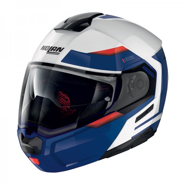 NOLAN N90.3 REFLECTOR N-COM WHITE BLUE RED HELMET