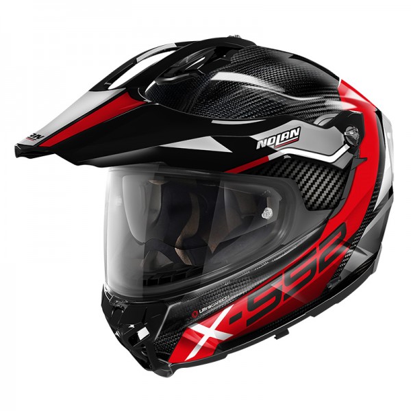 NOLAN X-552 ULTRA CARBON DINAMO N-COM RED HELMET