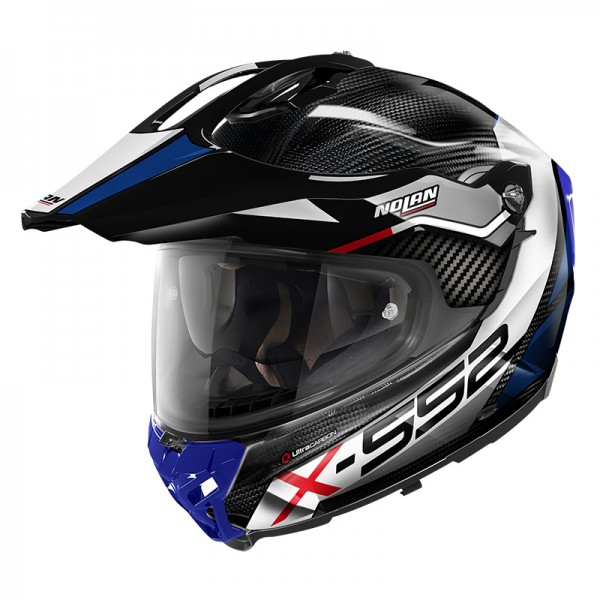 NOLAN X-552 ULTRA CARBON DINAMO N-COM WHITE BLUE HELMET