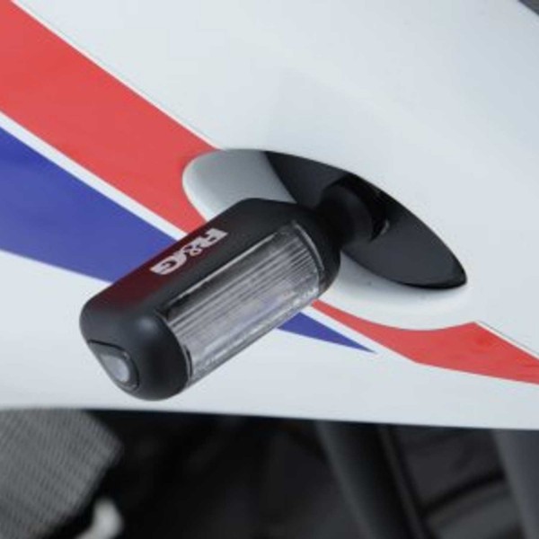 R&G RACING MICRO INDICATORS - LED TYPE - AERO STYLE FOR BMW G310R 2022 PART # RG372BK + RG372SI