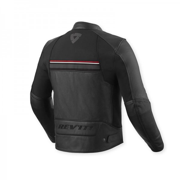 REVIT MILE 2 LEATHER BLACK RED JACKET