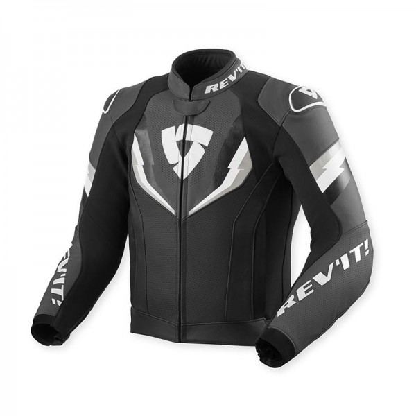 REVIT QUANTUM 3 LEATHER BLACK ANTHRACITE JACKET