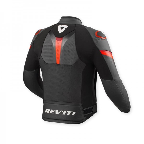 REVIT QUANTUM 3 LEATHER BLACK RED JACKET