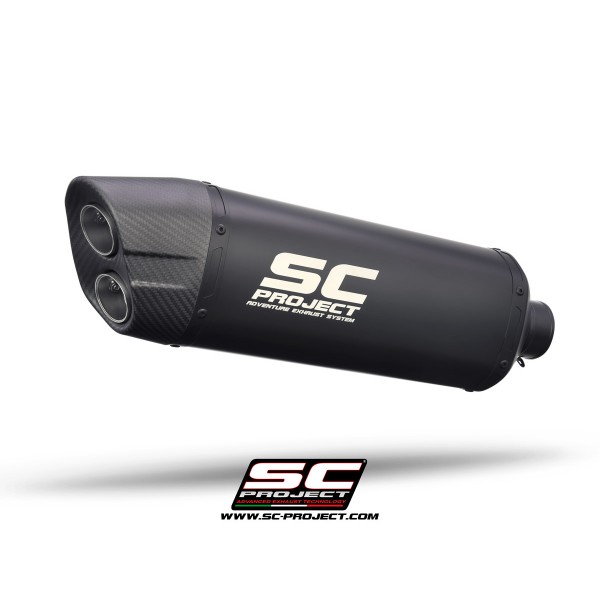 SC-PROJECT ADVENTURE MUFFLER MATT BLACK CARBON FIBER END CAP SLIP ON EXHAUST FOR TRIUMPH TIGER 900 2020 2022 PART # T27A-85MB