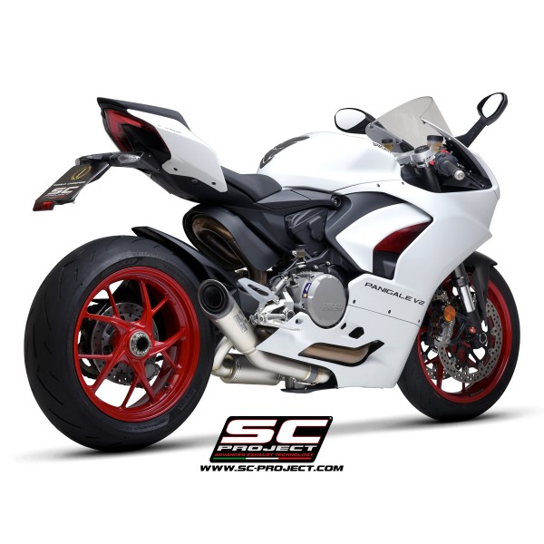 SC-PROJECT HALF SYSTEM 2 1 WITH S1 MUFFLER TITANIUM FOR DUCATI PANIGALE V2 2020-2022 PART # D35A-LT41T