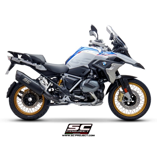 SC-PROJECT ADVENTURE TITANIUM EXHAUST MATT BLACK FOR BMW R 1250 GS ADVENTURE 2019–2020 EURO 4 PART # B30A-86MB