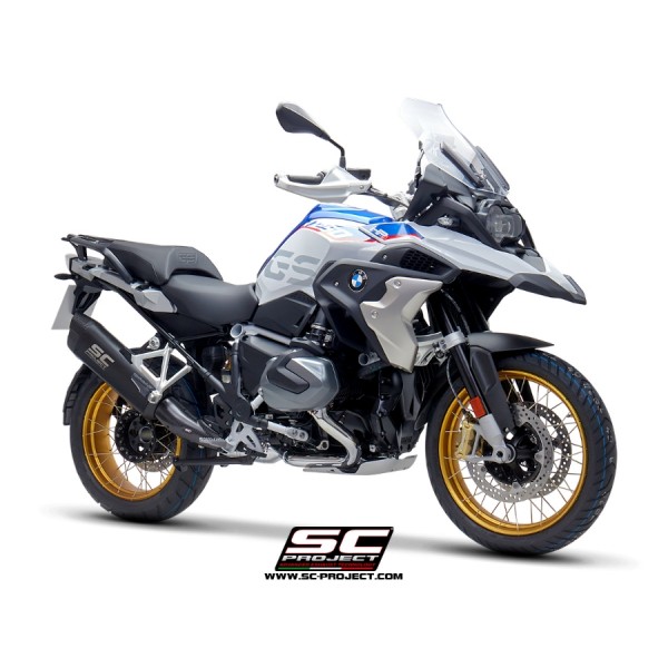 SC-PROJECT ADVENTURE TITANIUM EXHAUST MATT BLACK FOR BMW R 1250 GS ADVENTURE 2019–2020 EURO 4 PART # B30A-86MB