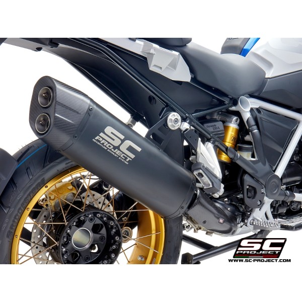 SC-PROJECT ADVENTURE TITANIUM EXHAUST MATT BLACK FOR BMW R 1250 GS ADVENTURE 2019–2020 EURO 4 PART # B30A-86MB