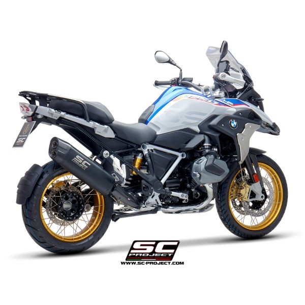 SC-PROJECT ADVENTURE TITANIUM EXHAUST MATT BLACK FOR BMW R 1250 GS ADVENTURE 2019–2020 EURO 4 PART # B30A-86MB