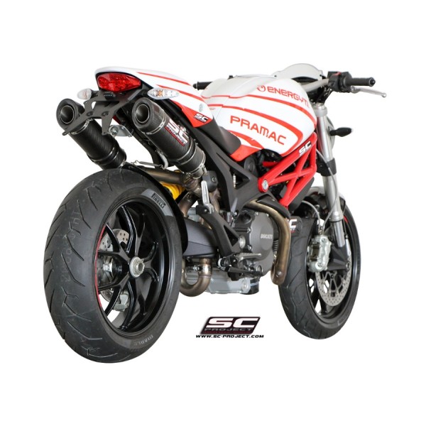 SC-PROJECT PAIR OF GP-TECH CARBON FIBRE EXHAUSTS FOR DUCATI MONSTER 796 2010–2014 PART # D04B-28C