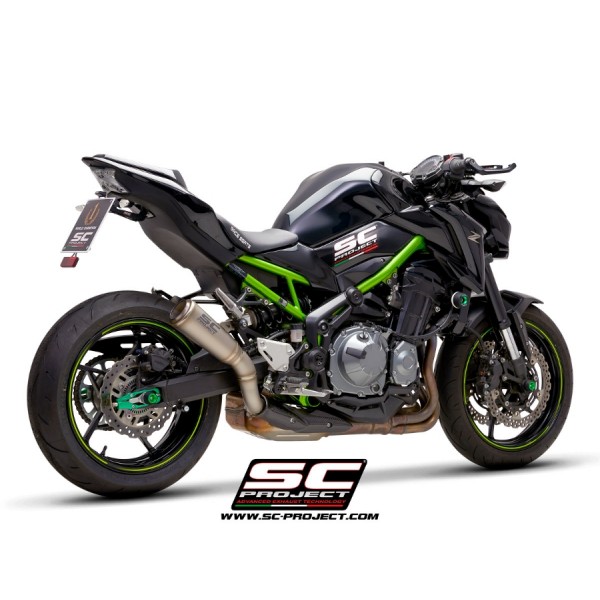 SC-PROJECT S1-GP MUFFLER TITANIUM WITH TITANIUM END CAP FOR KAWASAKI Z900 2017–2019 EURO 4 PART # K25A-T43T