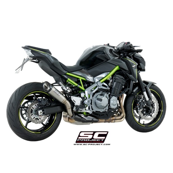 SC-PROJECT S1 MUFFLER TITANIUM WITH TITANIUM END CAP FOR KAWASAKI Z900 2017–2019 EURO 4 PART # K25A-T41T