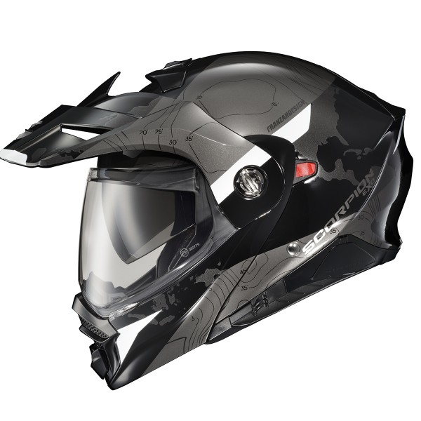 SCORPION USA EXO-AT960 TOPOGRAPHIC BLACK WHITE HELMET