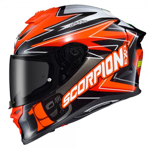 SCORPION USA EXO-R1 AIR ALVARO BAUTISTA RED BLACK WHITE HELMET