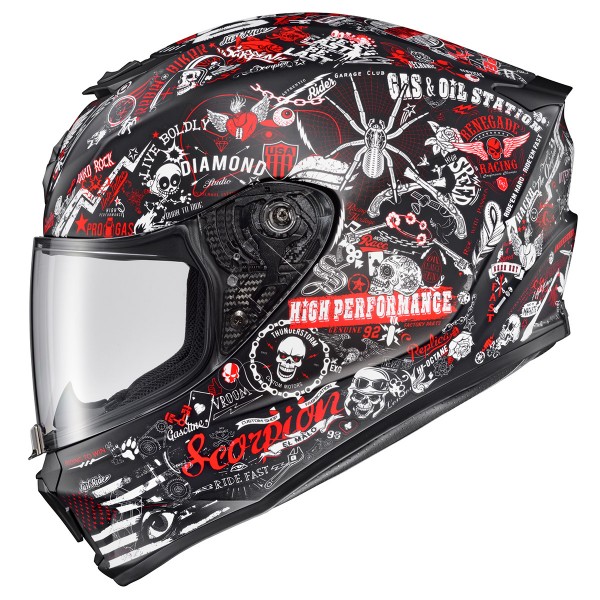SCORPION USA EXO-R420 SHAKE II RED HELMET