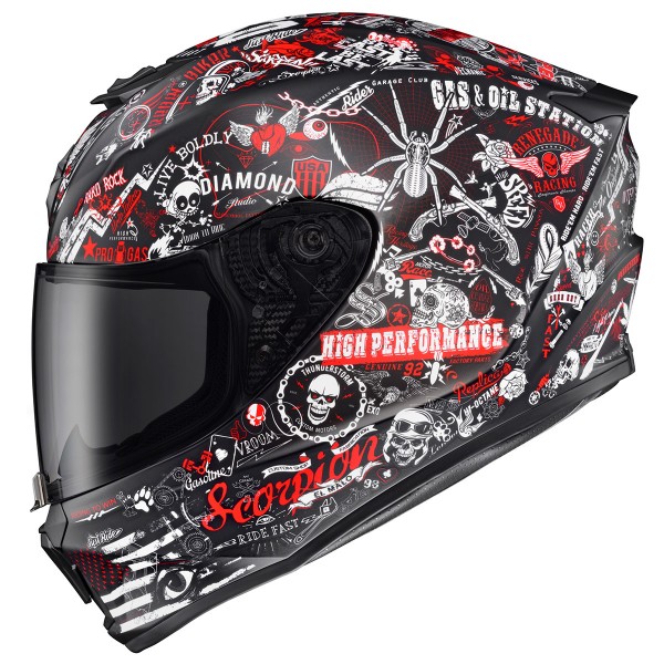 SCORPION USA EXO-R420 SHAKE II RED HELMET