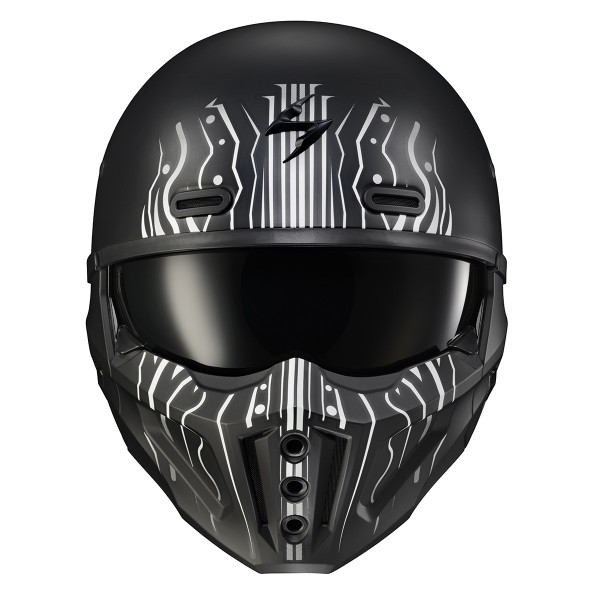 SCORPION USA COVERT X TRIBE MATTE BLACK WHITE HELMET