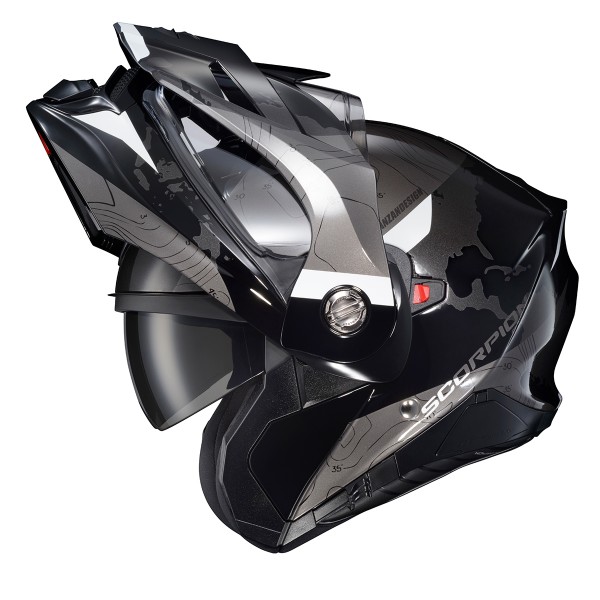 SCORPION USA EXO-AT960 TOPOGRAPHIC BLACK WHITE HELMET