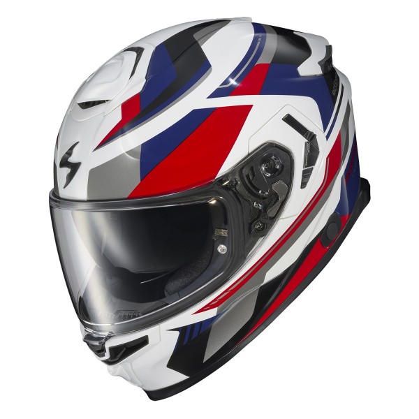 SCORPION USA EXO-ECLIPSE LUNAR WHITE/RED/BLUE HELMET