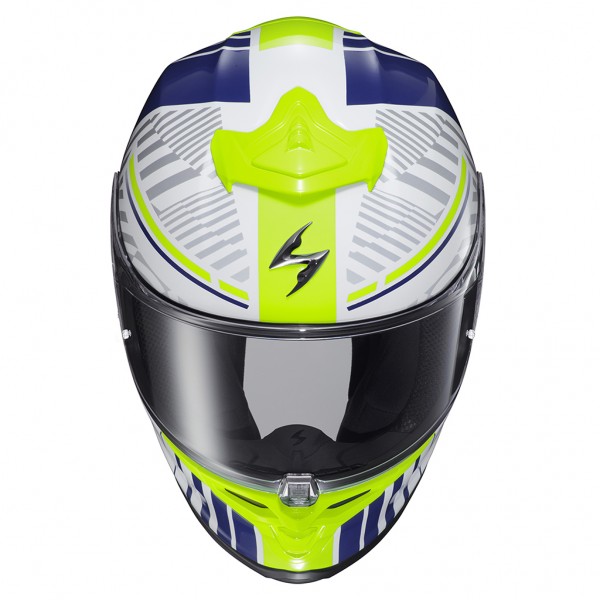 SCORPION USA EXO-R1 AIR JUICE WHITE BLUE HELMET