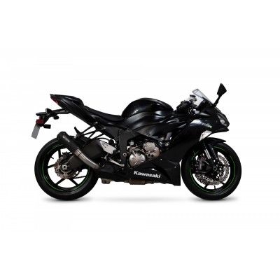 SCORPION RED POWER SLIP-ON BLACK CERAMIC FOR KAWASAKI NINJA ZX-6R 2024 PART # PKA129BCER