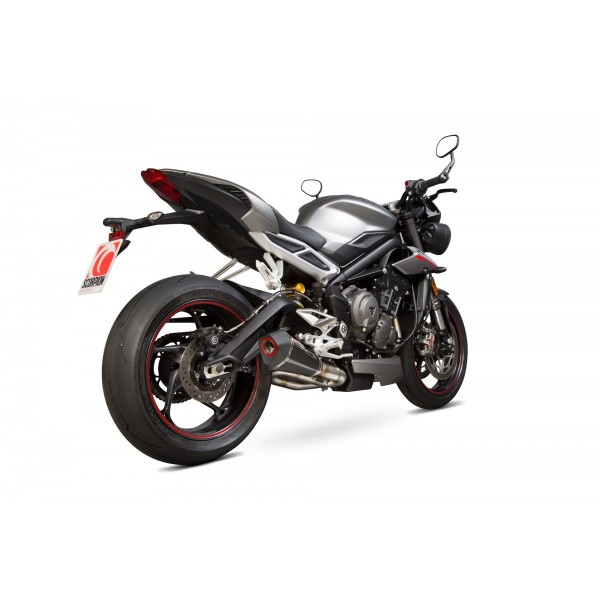 SCORPION SERKET TAPER SLIP-ON CARBON FIBRE FOR TRIUMPH STREET TRIPLE 765 S- R-RS 2017-2020 PART # RTR87CEO