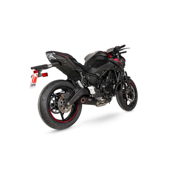 SCORPION RED POWER FULL SYSTEM BRUSHED STAINLESS EXHAUST FOR KAWASAKI Z 650 2020-2025 PART # PKA144SYSBCER
